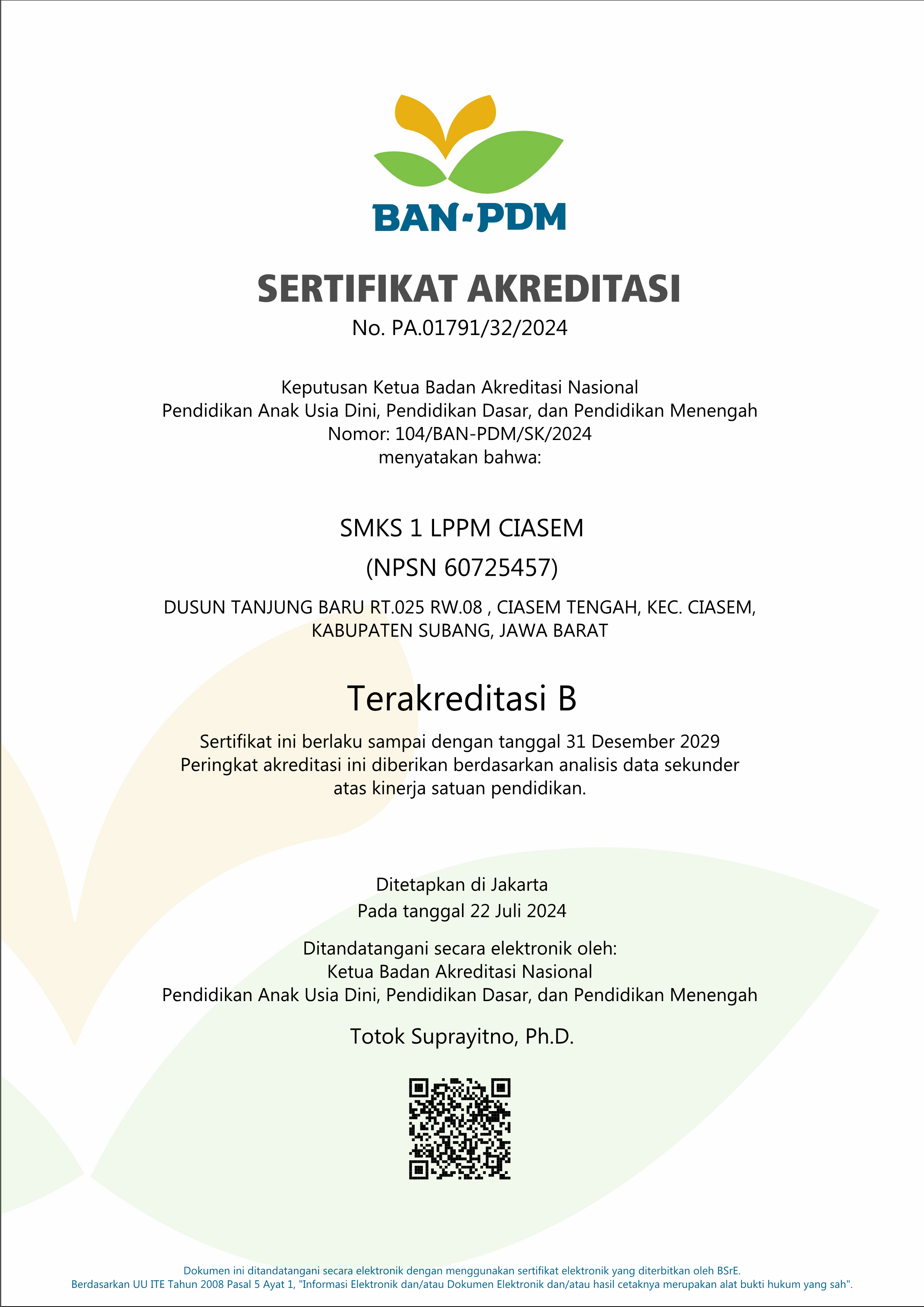 Sertifikat Akreditasi